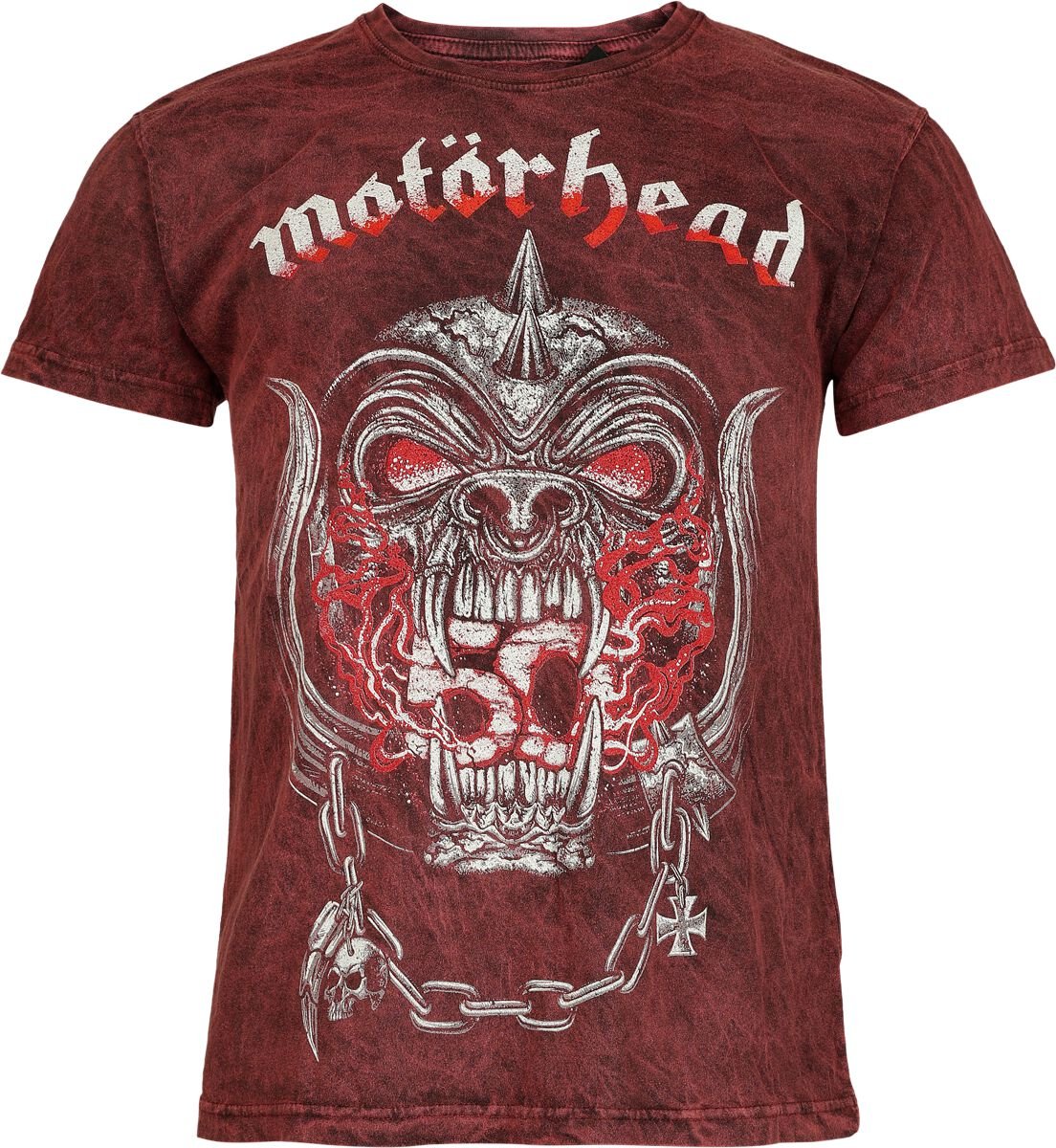 T-Shirt Manches courtes  de Motörhead - Warpig Flames - S à XXL - pour Homme - rouge foncé - Motörhead