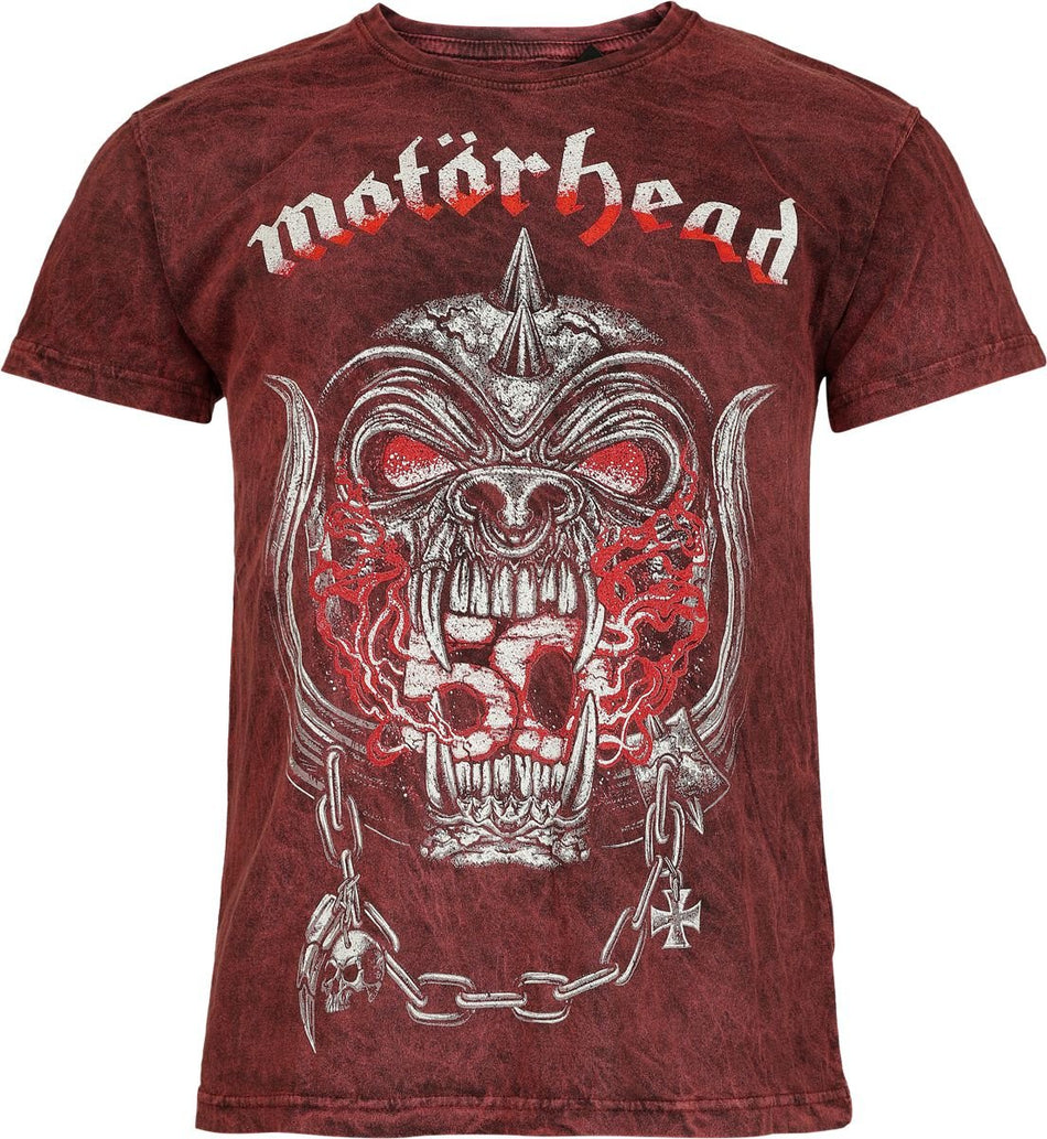 T-Shirt Manches courtes  de Motörhead - Warpig Flames - S à XXL - pour Homme - rouge foncé - Motörhead