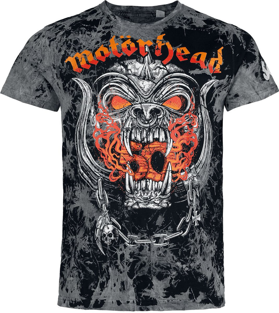 T-Shirt Manches courtes  de Motörhead - Flames Bull - S à M - pour Homme - gris foncé - Motörhead