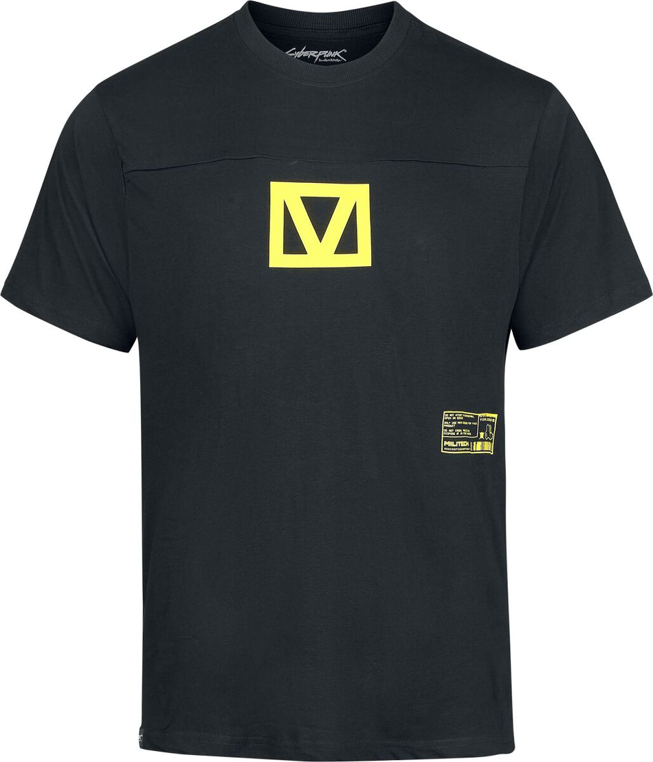 T-Shirt Manches courtes Gaming de Cyberpunk - V - S à XXL - pour Homme - noir - Cyberpunk