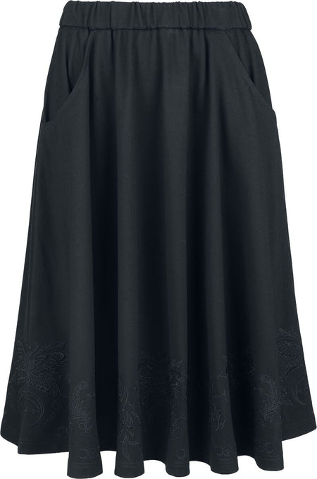 Jupe mi-longue Gothic de Gothicana by EMP - Mystical Woods - S à XXL - pour Femme - noir - Gothicana by EMP
