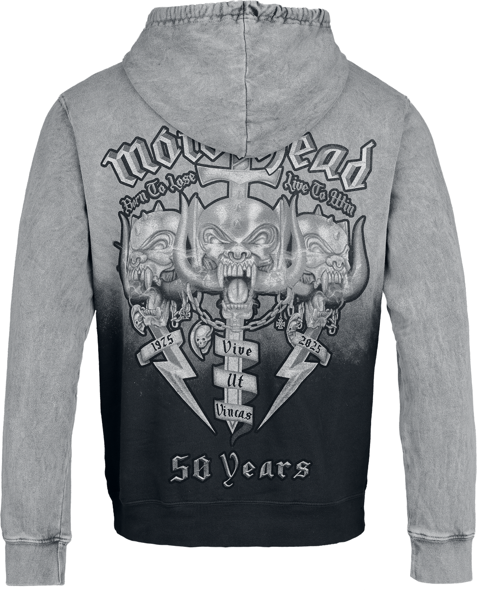 Sweat-shirt à capuche  de Motörhead - 50 Years - S à XXL - pour Homme - gris - Motörhead - View 2