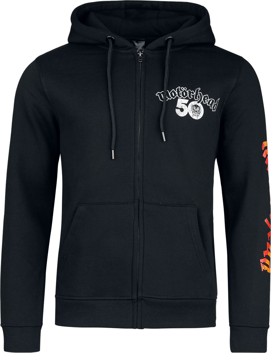 Sweat-shirt zippé à capuche  de Motörhead - Flames Bull - S à 3XL - pour Homme - noir - Motörhead