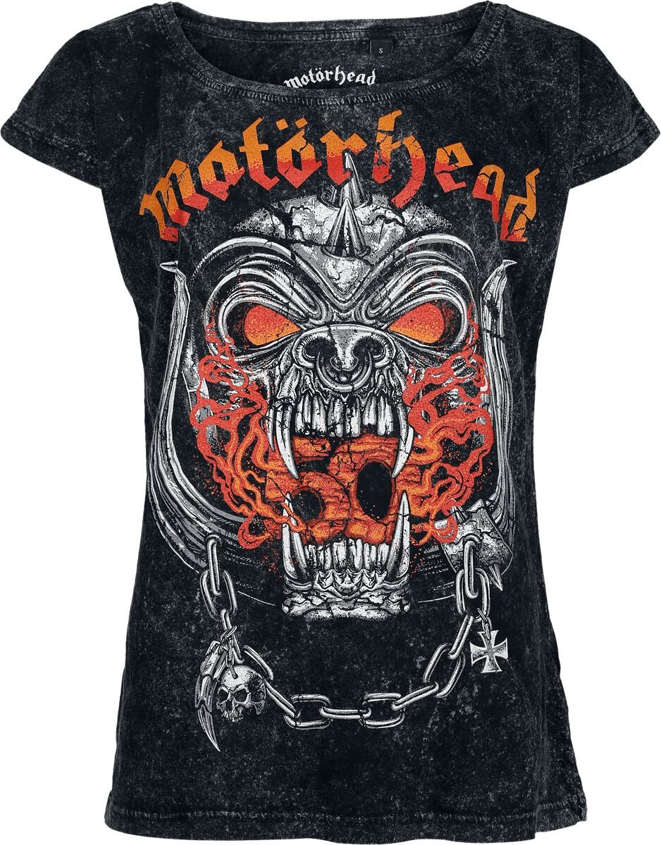 T-Shirt Manches courtes  de Motörhead - Flames Bull - S à 3XL - pour Femme - noir - Motörhead