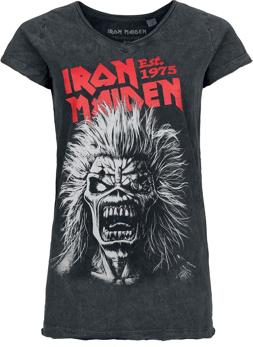 T-Shirt Manches courtes  de Iron Maiden - Portrait Scram - S à 4XL - pour Femme - gris - Iron Maiden
