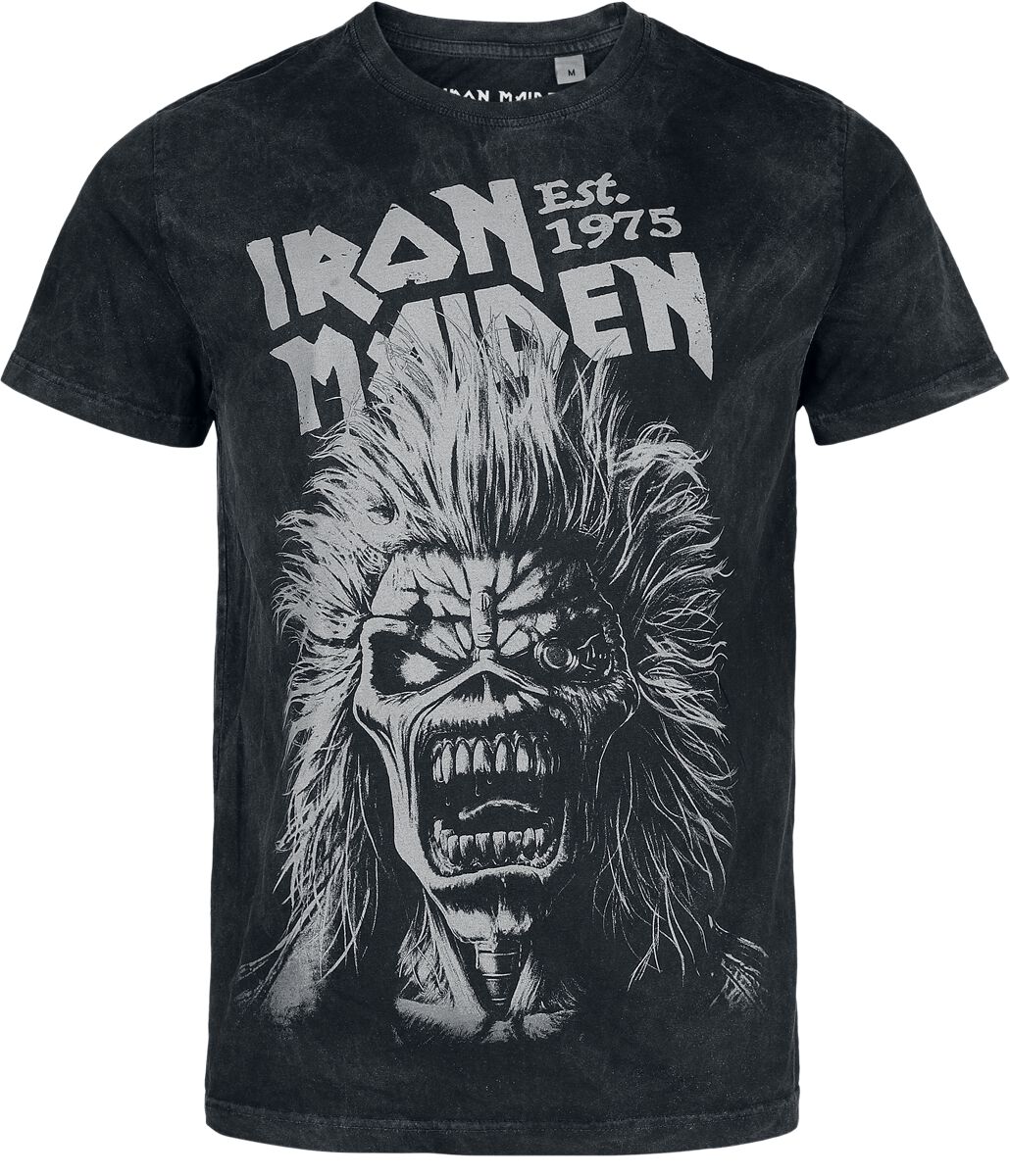 T-Shirt Manches courtes  de Iron Maiden - Eddie Portrait - S à 4XL - pour Homme - anthracite - Iron Maiden