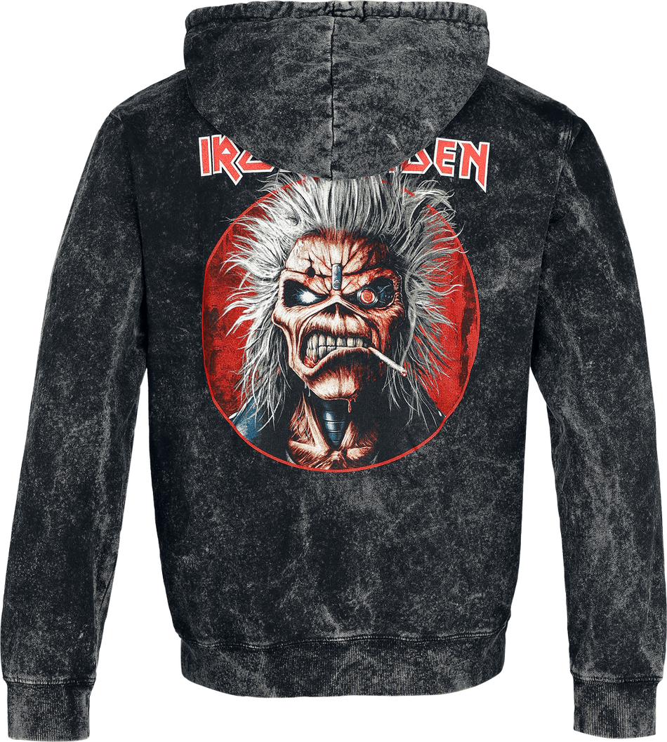 Sweat-shirt à capuche  de Iron Maiden - Smoking Eddie - S à XXL - pour Homme - anthracite - Iron Maiden - View 2