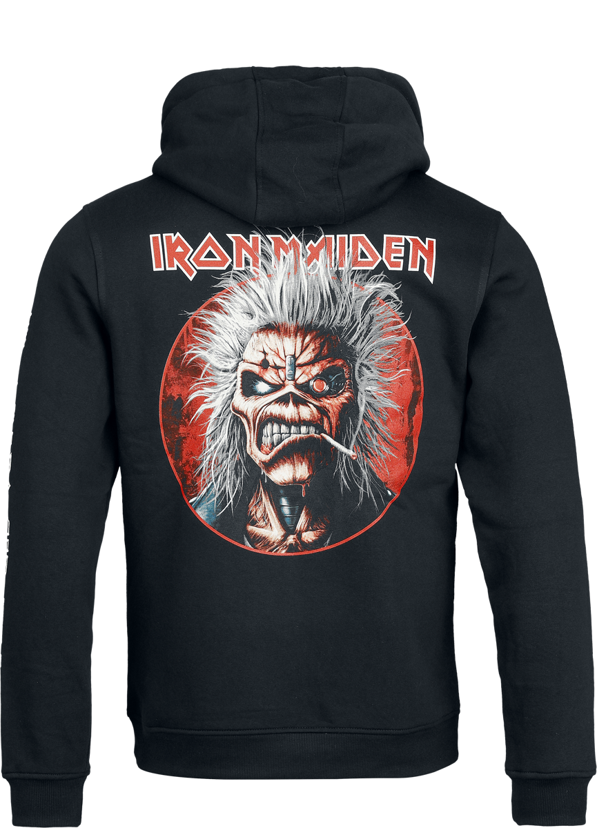 Sweat-shirt à capuche  de Iron Maiden - Smoking Eddie - S à XL - pour Homme - noir - Iron Maiden - View 2