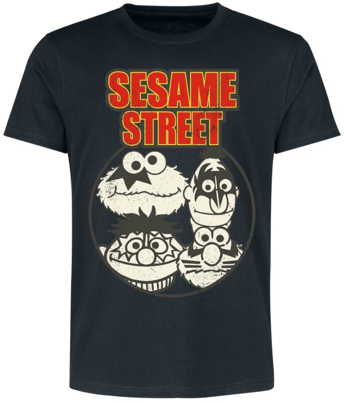 T-Shirt Manches courtes  de Sesame Street - Monster Street - S à 5XL - pour Homme - noir - Sesame Street