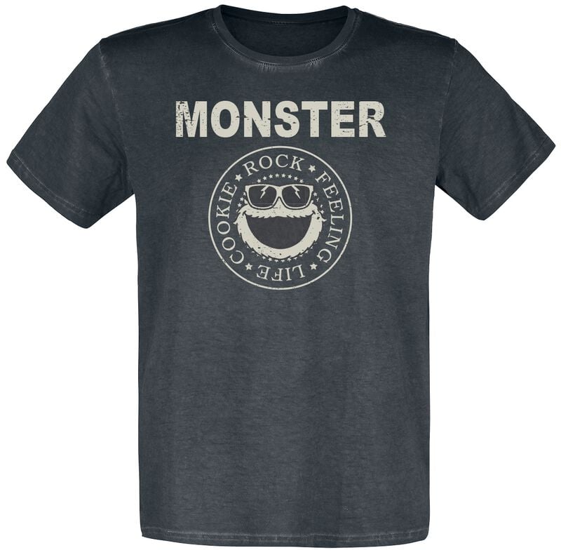 T-Shirt Manches courtes  de Sesame Street - Monster Rock - L à 5XL - pour Homme - noir - Sesame Street