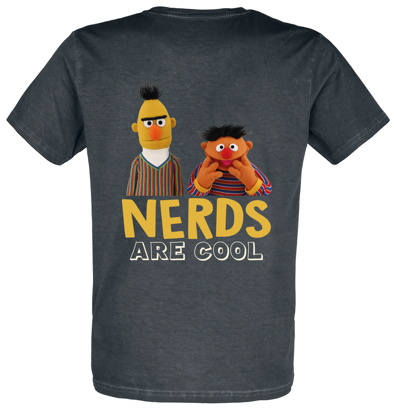 T-Shirt Manches courtes  de Sesame Street - Les nerds, c’est cool – Ernie et Bert - S à 3XL - pour Homme - noir - Sesame Street - View 2