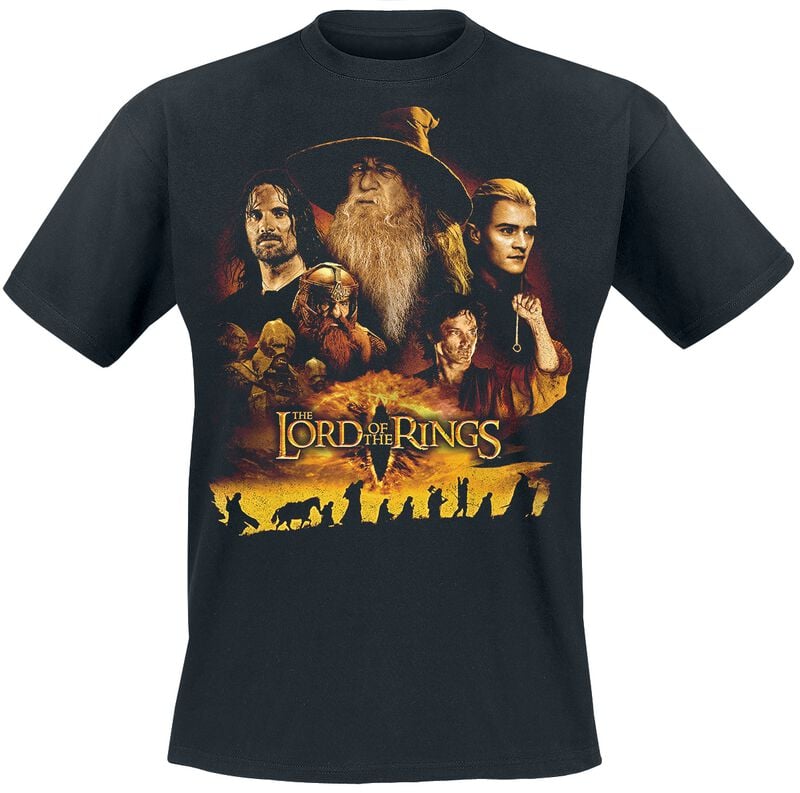 T-Shirt Manches courtes  de Le Seigneur Des Anneaux - Poster - S à 5XL - pour Homme - noir - Le Seigneur Des Anneaux