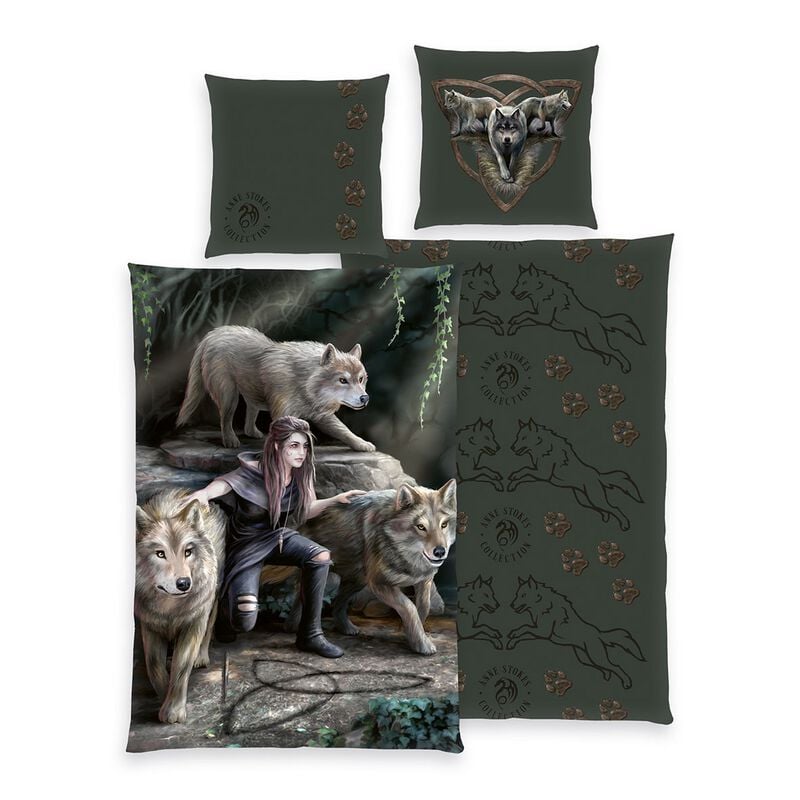 Parure de lit Gothic de Anne Stokes - Loups - pour Indifférent - multicolore - Anne Stokes