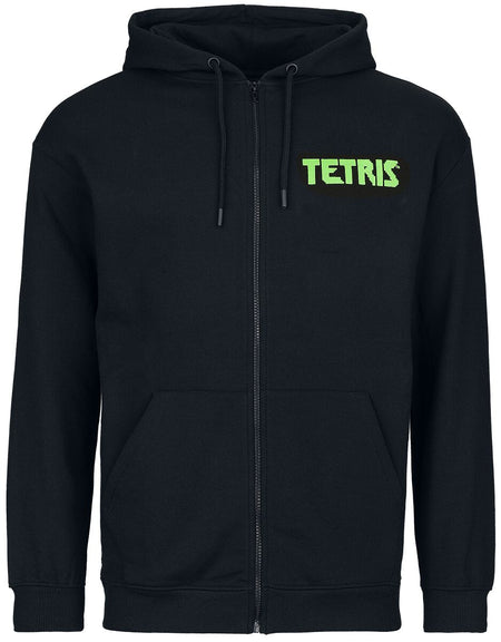 Sweat-shirt zippé à capuche Gaming de Tetris - Block Party - S à XL - pour Homme - noir - Tetris