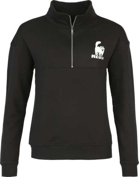 Sweat-shirt  de Simon's Cat - Meow - Pull Semi-Zip - S à 3XL - pour Femme - noir - Simon's Cat - View 2