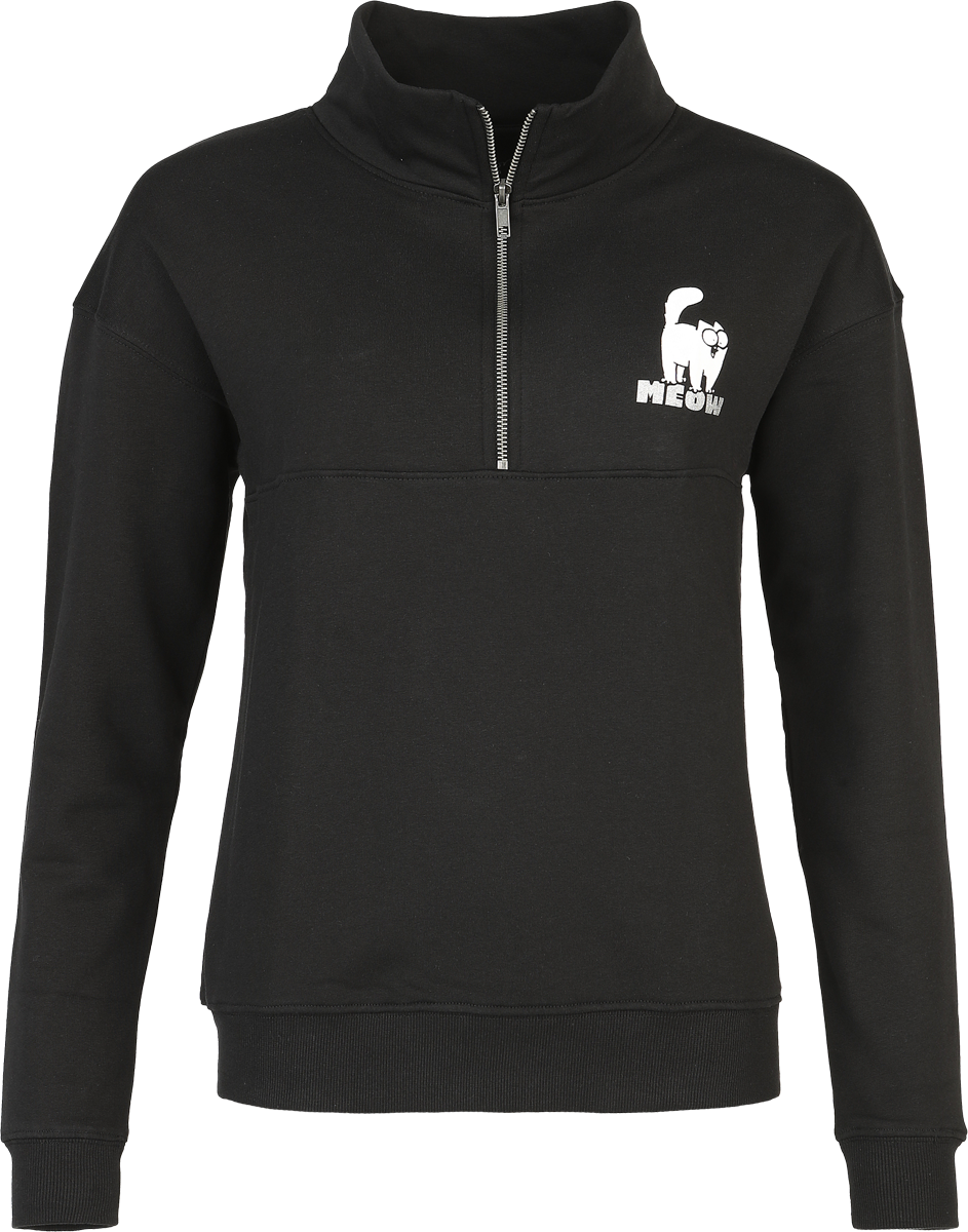 Sweat-shirt  de Simon's Cat - Meow - Pull Semi-Zip - S à 3XL - pour Femme - noir - Simon's Cat - View 2