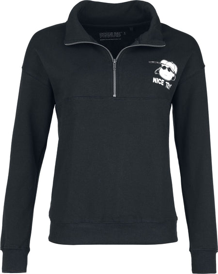 Sweat-shirt  de Snoopy - Lucy - Nice Try! - Pull Semi-Zip - S à 3XL - pour Femme - noir - Snoopy