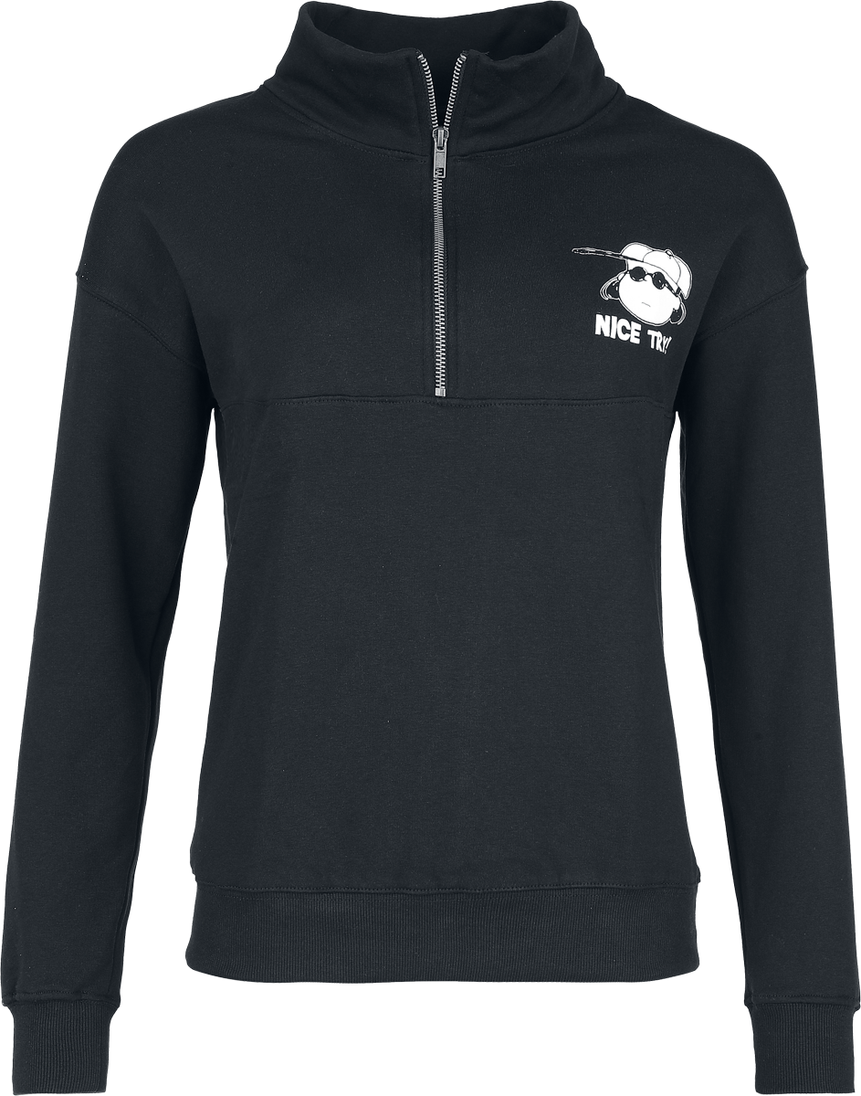 Sweat-shirt  de Snoopy - Lucy - Nice Try! - Pull Semi-Zip - S à 3XL - pour Femme - noir - Snoopy - View 2