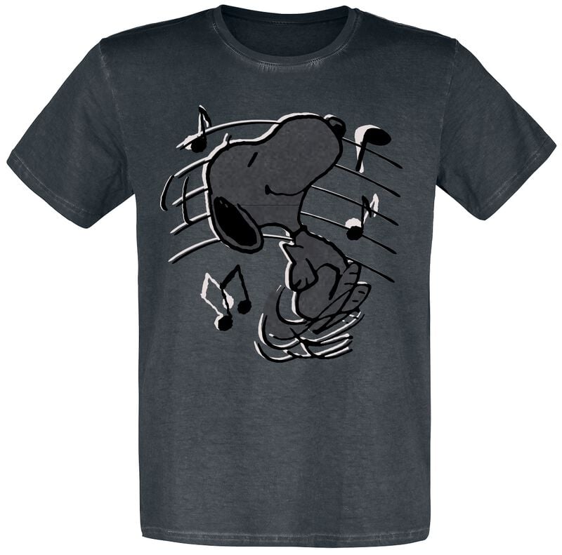 T-Shirt Manches courtes  de Snoopy - Snoopy Music - S à 5XL - pour Homme - noir - Snoopy