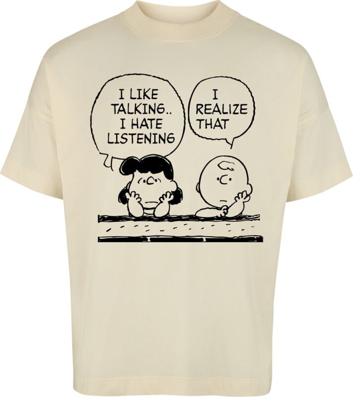 T-Shirt Oversize  de Snoopy - Charlie Brown & Lucy - Oversize - S à 3XL - pour Homme - naturel - Snoopy