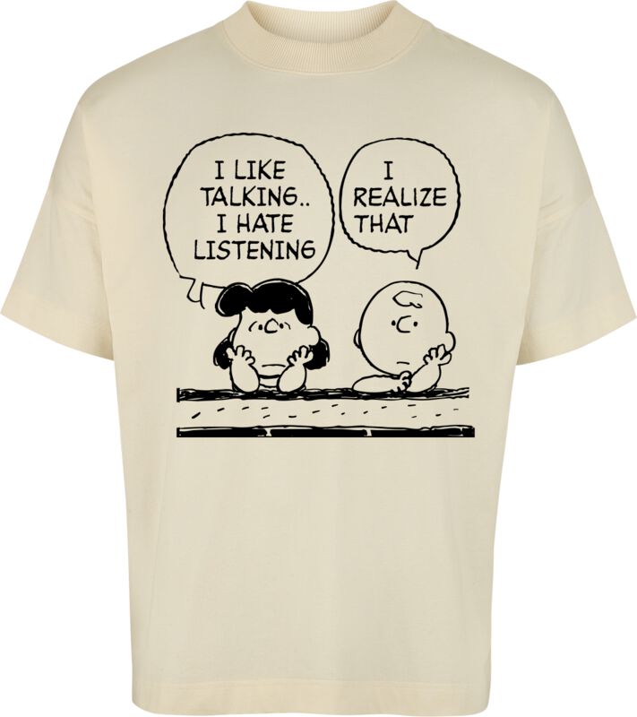 T-Shirt Oversize  de Snoopy - Charlie Brown & Lucy - Oversize - S à 3XL - pour Homme - naturel - Snoopy