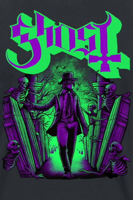 T-Shirt Manches courtes  de Ghost - Leves Mes Amis - S à 5XL - pour Homme - noir - Ghost - View 2