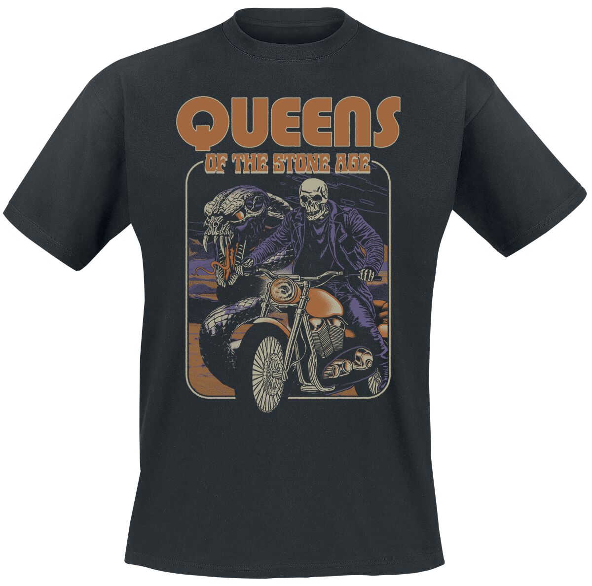 T-Shirt Manches courtes  de Queens Of The Stone Age - Skull Rider - S à 3XL - pour Homme - noir - Queens Of The Stone Age