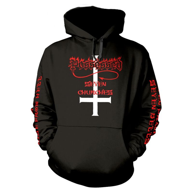 Sweat-shirt à capuche  de Possessed - Seven Churches - S à L - pour Homme - noir - Possessed