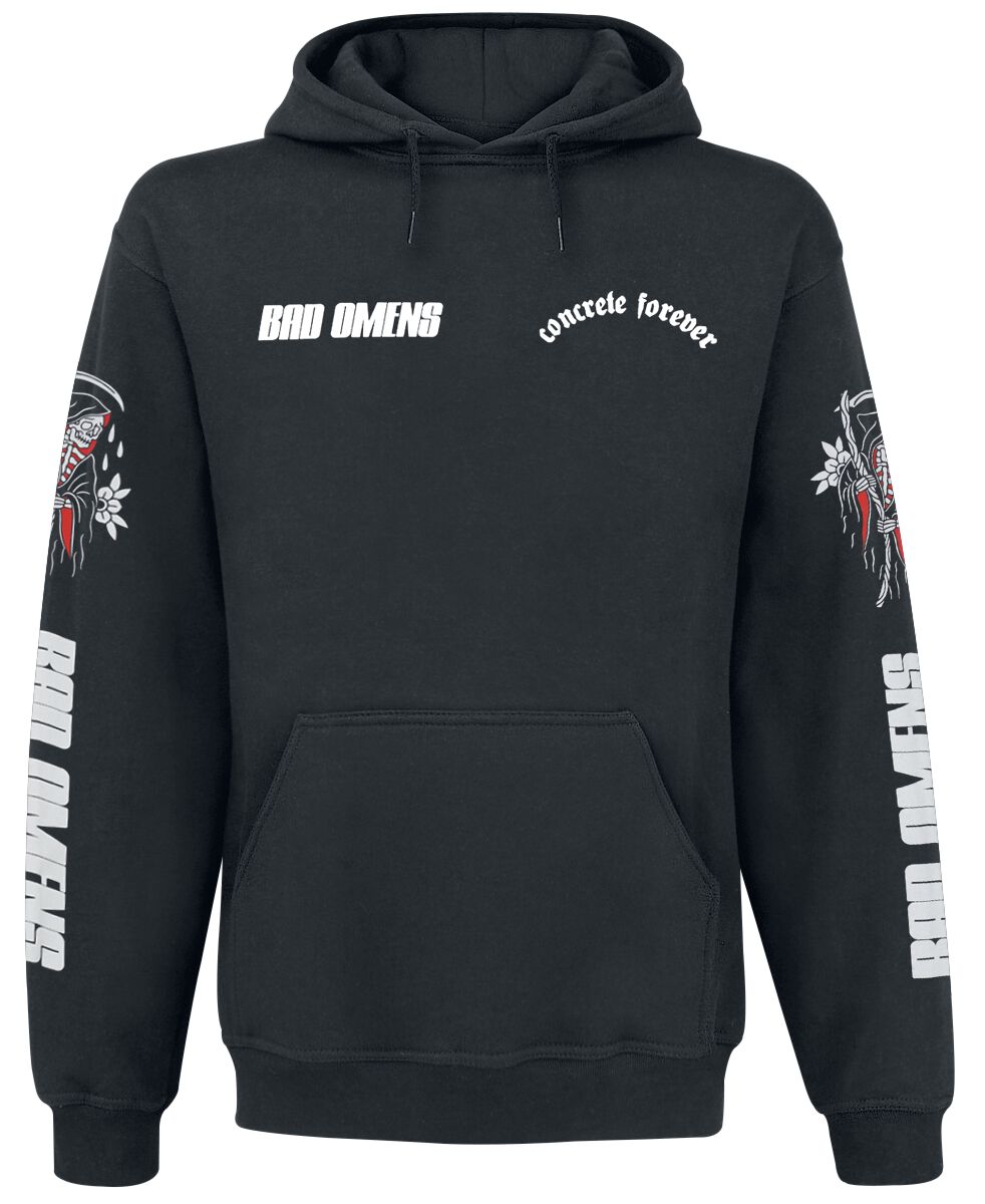 Sweat-shirt à capuche  de Bad Omens - Reaper With Flowers - S à 4XL - pour Homme - noir - Bad Omens