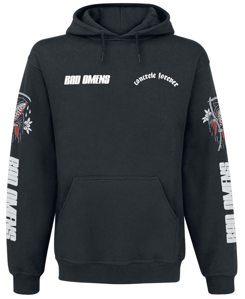Sweat-shirt à capuche  de Bad Omens - Reaper With Flowers - S à 4XL - pour Homme - noir - Bad Omens