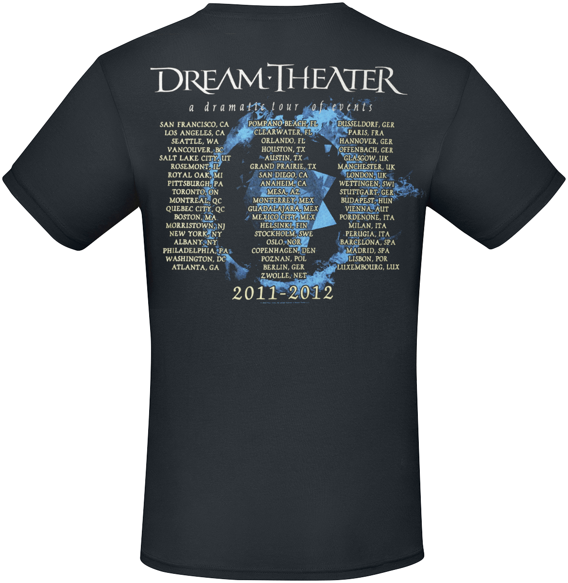 T-Shirt Manches courtes  de Dream Theater - ADTOE 2011 TOUR - S à XXL - pour Homme - noir - Dream Theater - View 2