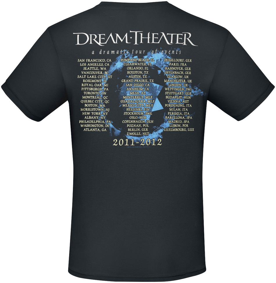T-Shirt Manches courtes  de Dream Theater - ADTOE 2011 TOUR - S à XXL - pour Homme - noir - Dream Theater - View 2