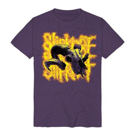 T-Shirt Manches courtes  de Slipknot - Burning Goat Skull - S à 3XL - pour Homme - lilas - Slipknot