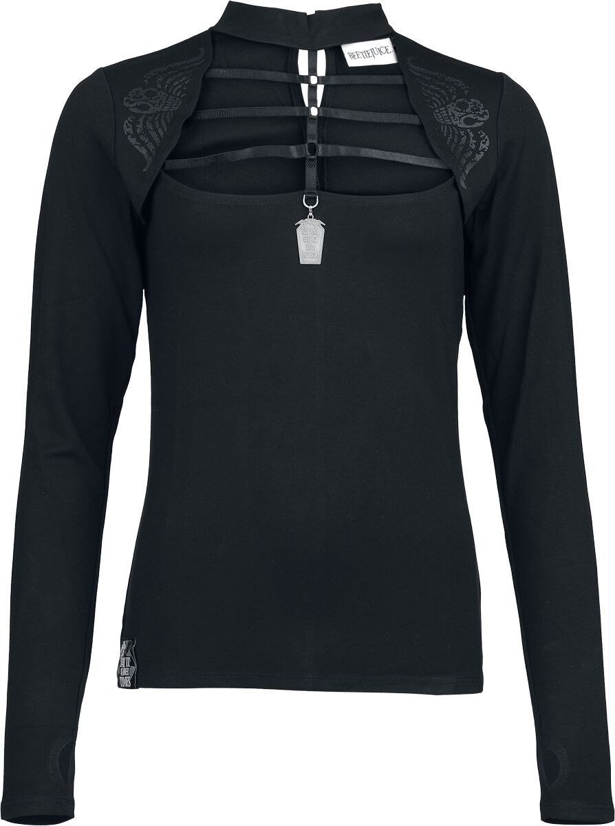 T-shirt manches longues  de Beetlejuice - Say It 3 Times - S à XXL - pour Femme - noir - Beetlejuice