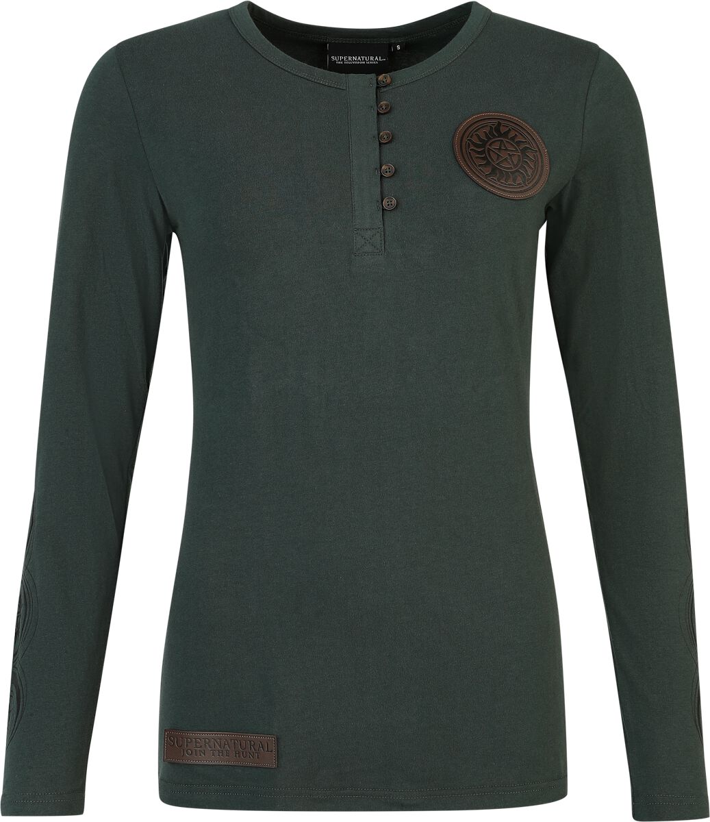 T-shirt manches longues  de Supernatural - Moons and Salt Circles - S à XXL - pour Femme - vert - Supernatural