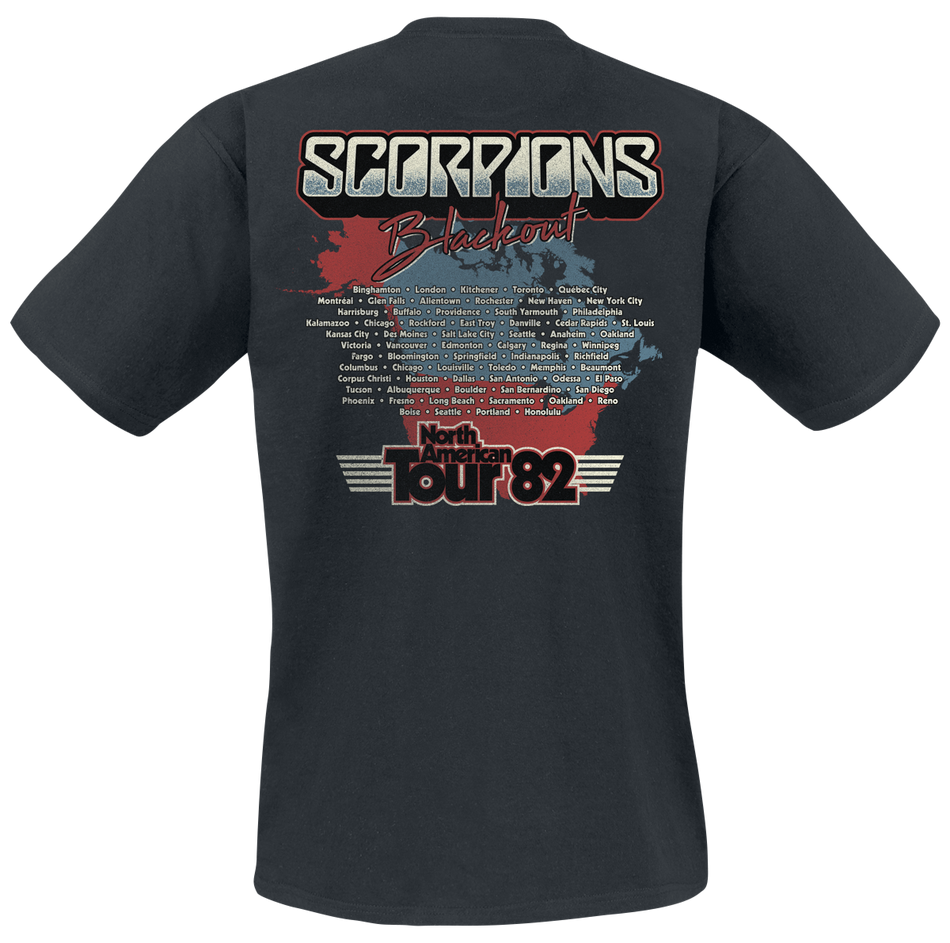 T-Shirt Manches courtes  de Scorpions - Blackout Tour 1982 - S à 3XL - pour Homme - noir - Scorpions - View 2