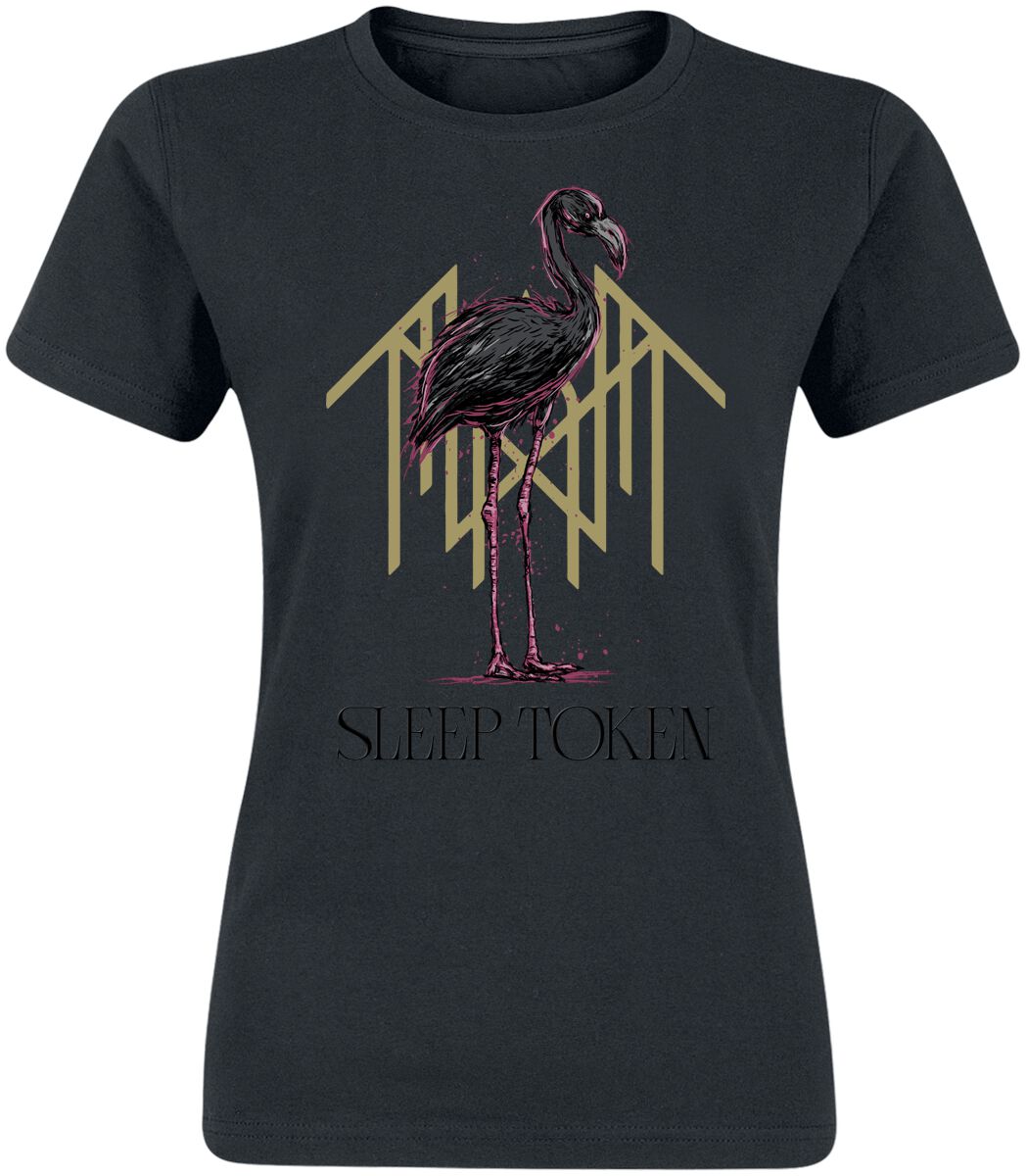 T-Shirt Manches courtes  de Sleep Token - Flamingo - 3D Print - S à XXL - pour Femme - noir - Sleep Token