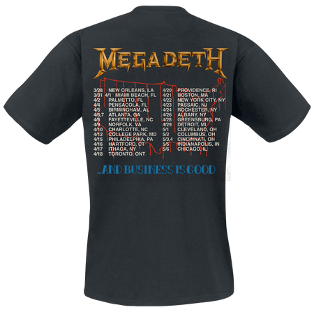 T-Shirt Manches courtes  de Megadeth - Killing Vintage Tour - S à 3XL - pour Homme - noir - Megadeth - View 2