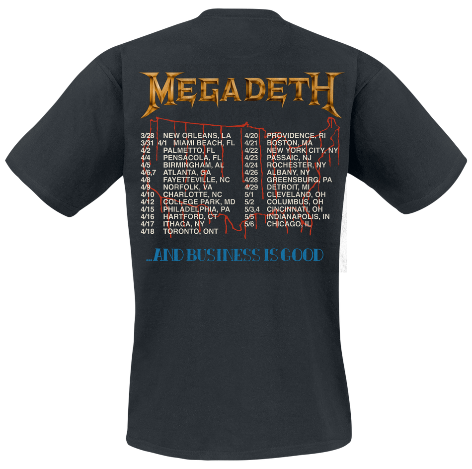 T-Shirt Manches courtes  de Megadeth - Killing Vintage Tour - S à 3XL - pour Homme - noir - Megadeth - View 2