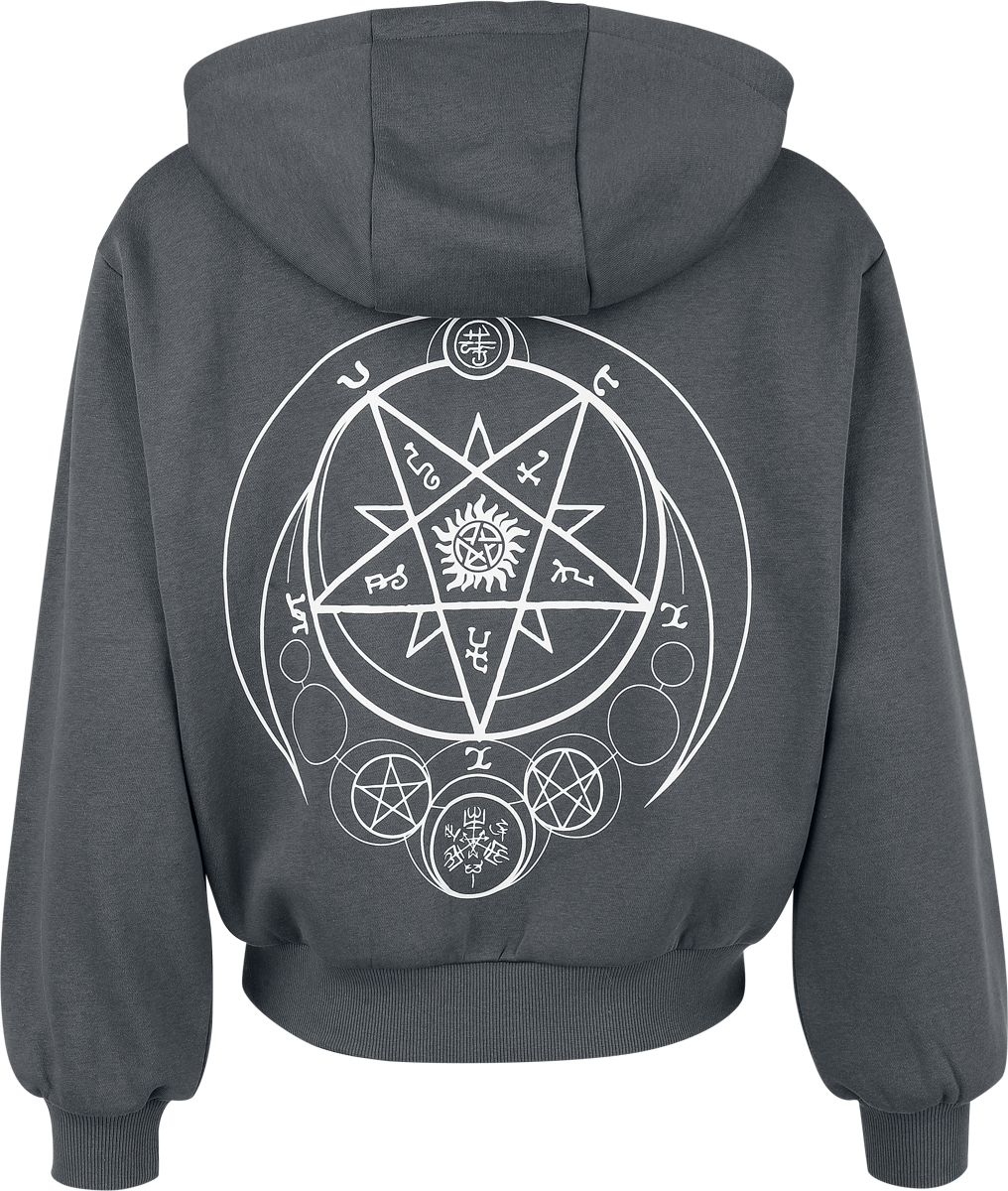 Sweat-shirt zippé à capuche  de Supernatural - Moons and Salt Circles - S à XXL - pour Femme - gris - Supernatural - View 2