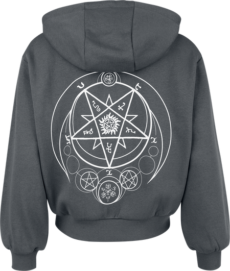 Sweat-shirt zippé à capuche  de Supernatural - Moons and Salt Circles - S à XXL - pour Femme - gris - Supernatural - View 2