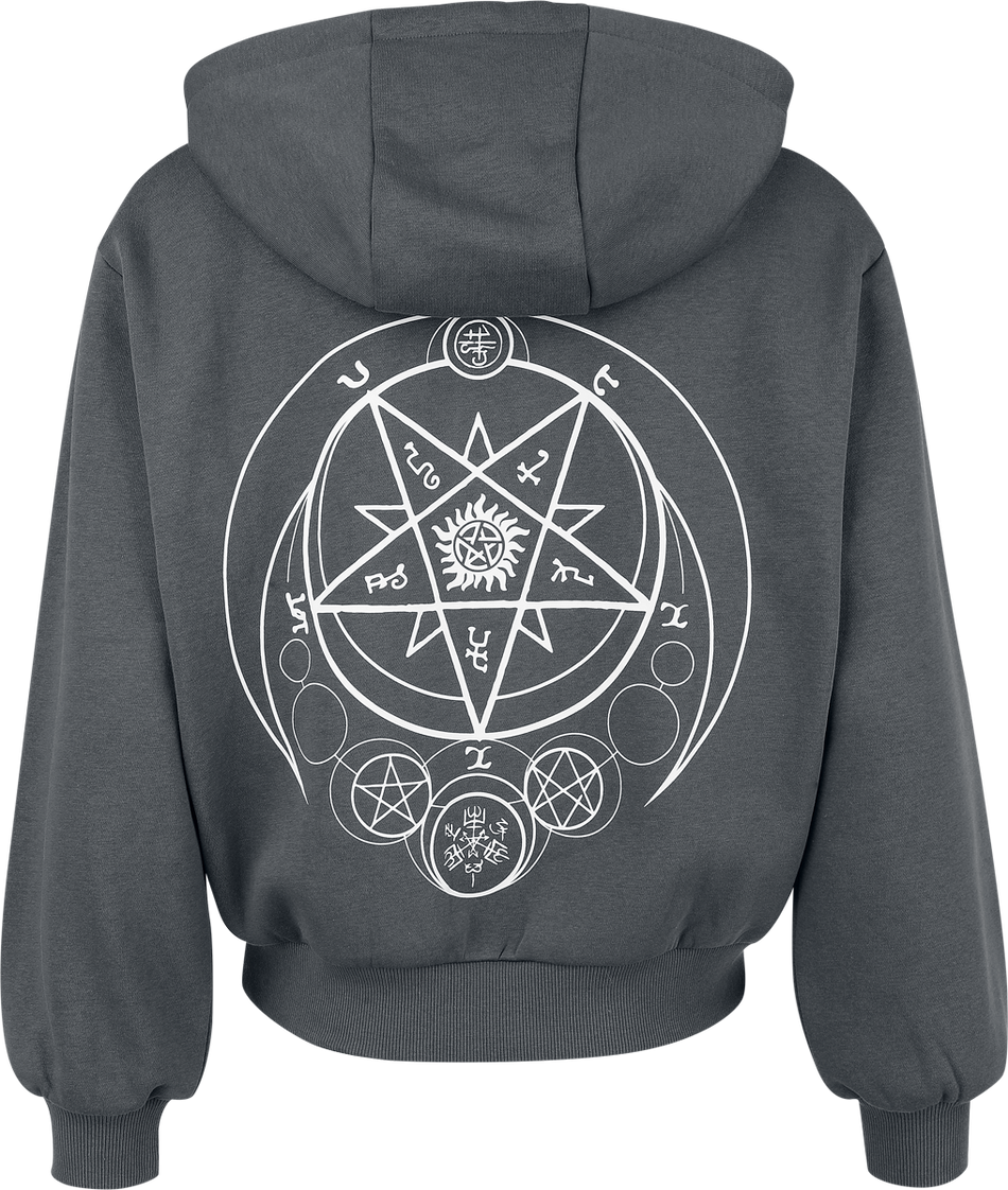 Sweat-shirt zippé à capuche  de Supernatural - Moons and Salt Circles - S à XXL - pour Femme - gris - Supernatural - View 2