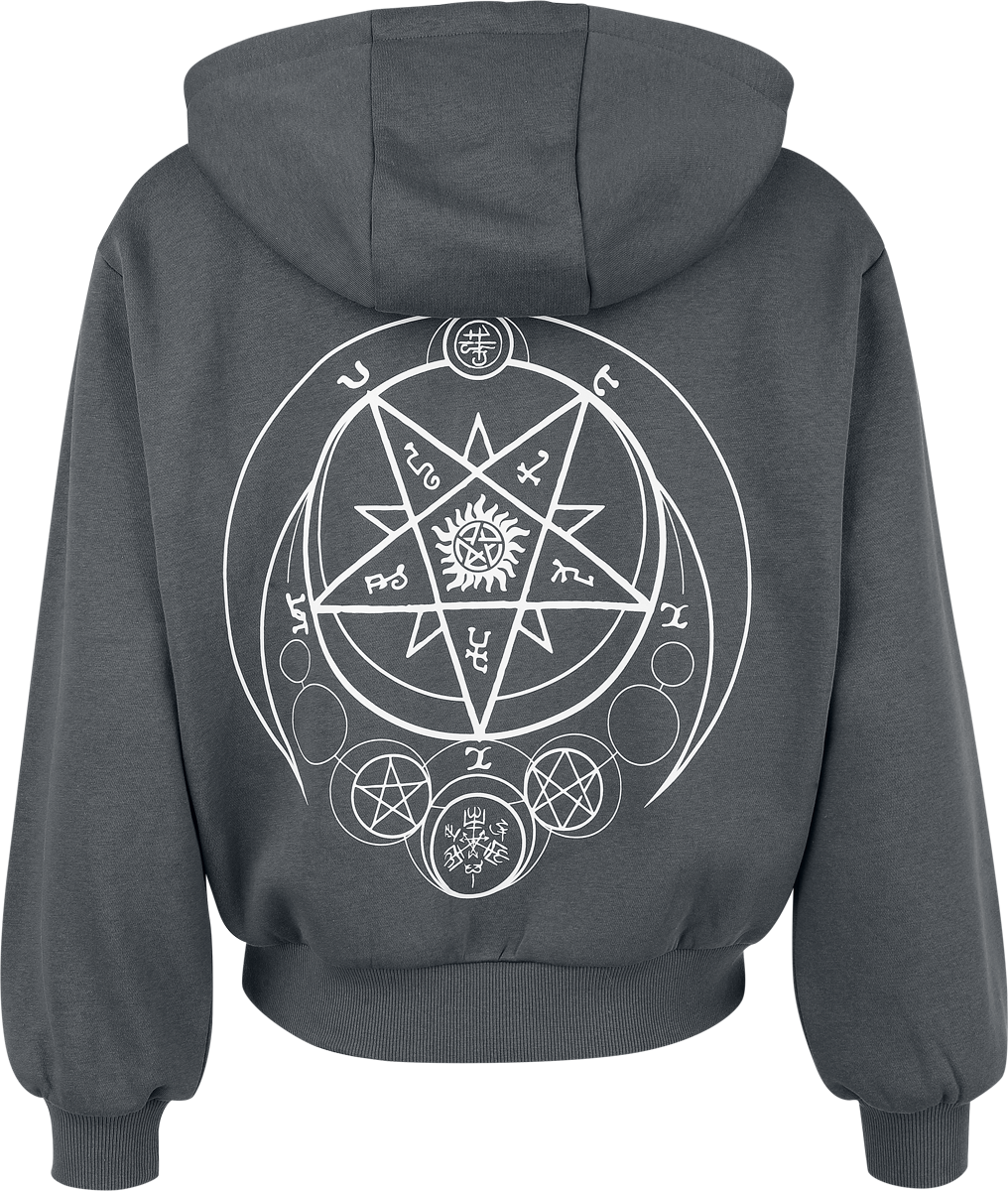Sweat-shirt zippé à capuche  de Supernatural - Moons and Salt Circles - S à XXL - pour Femme - gris - Supernatural - View 2