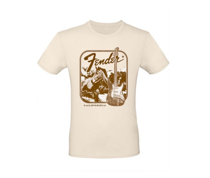 T-Shirt Manches courtes  de Fender - California Horse - S à XXL - pour Homme - beige - Fender