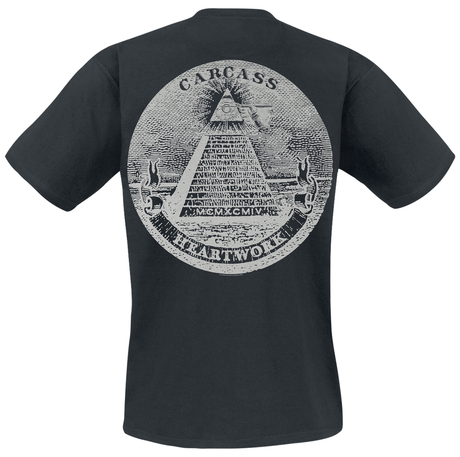 T-Shirt Manches courtes  de Carcass - Heartwork - S à XXL - pour Homme - noir - Carcass - View 2