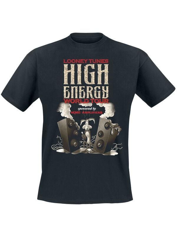 T-Shirt Manches courtes  de Looney Tunes - Coyote - High Energy - S à 3XL - pour Homme - noir - Looney Tunes