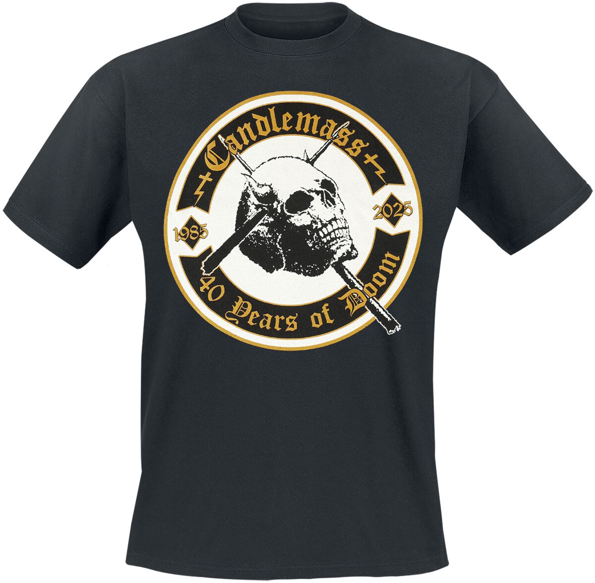 T-Shirt Manches courtes  de Candlemass - 40 Years Of Doom - S à XXL - pour Homme - noir - Candlemass