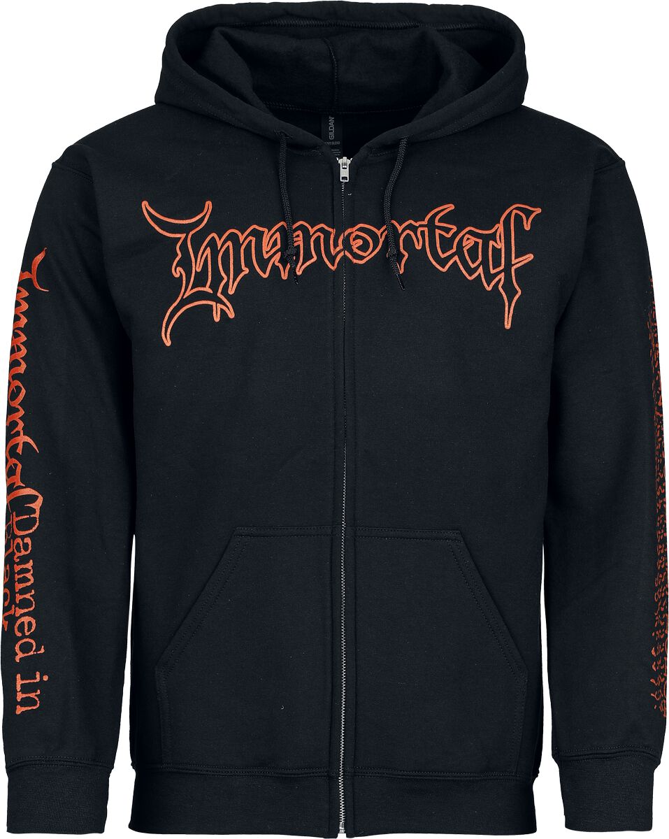 Sweat-shirt zippé à capuche  de Immortal - Damned In Black - M à XXL - pour Homme - noir - Immortal