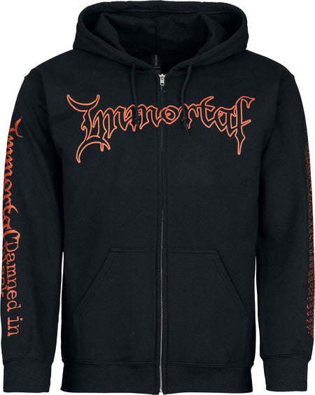 Sweat-shirt zippé à capuche  de Immortal - Damned In Black - M à XXL - pour Homme - noir - Immortal