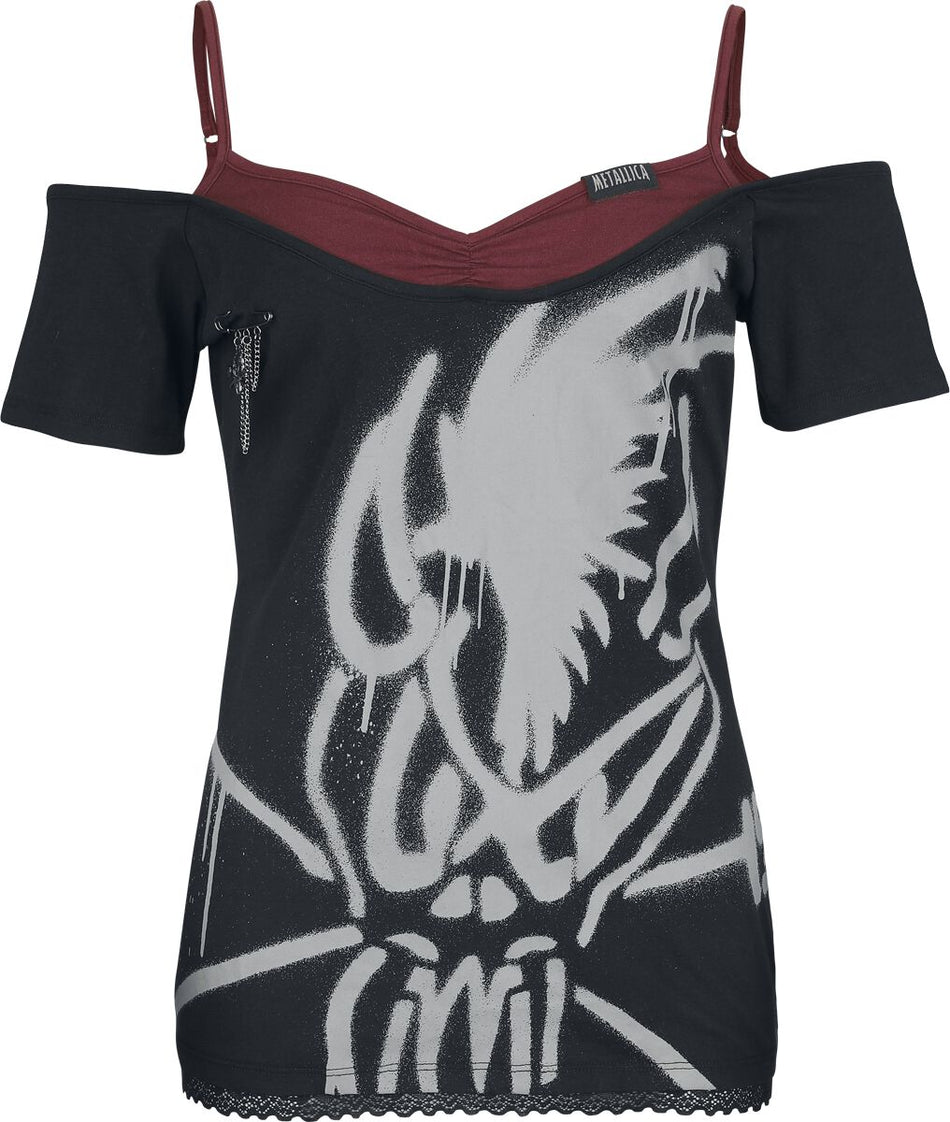 T-Shirt Manches courtes  de Metallica - EMP Signature Collection - S à XXL - pour Femme - noir/rouge foncé - metallica